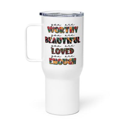 Travel mug with a handle